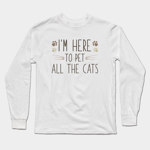 Pet All The Cats Long Sleeve T-Shirt by LuckyFoxDesigns